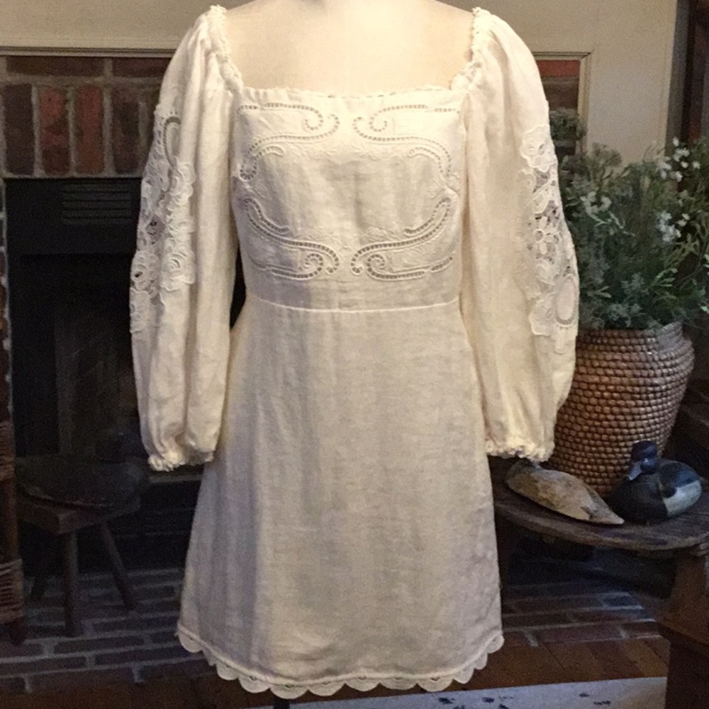 Farm Rio Embroidered Euroflax Premium Linen Mini Dress - Picture 5 of 8